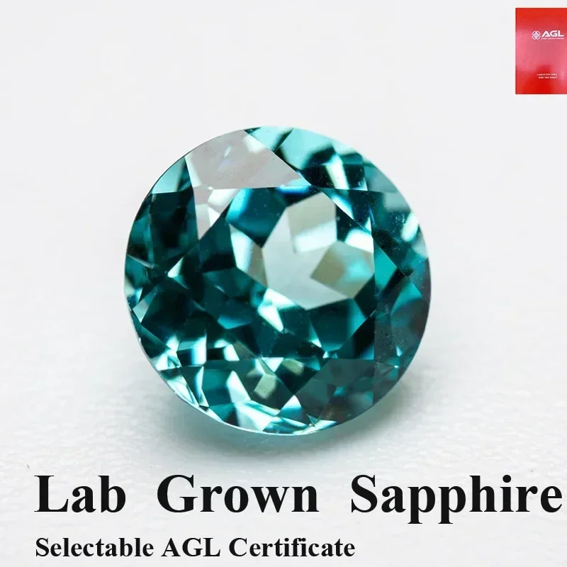 

Сертификат AGL на выбор, выращенный в лаборатории сапфир Параиба круглой формы 100, граненая огранка, драгоценный камень для DIY, материалы для изготовления ювелирных изделий