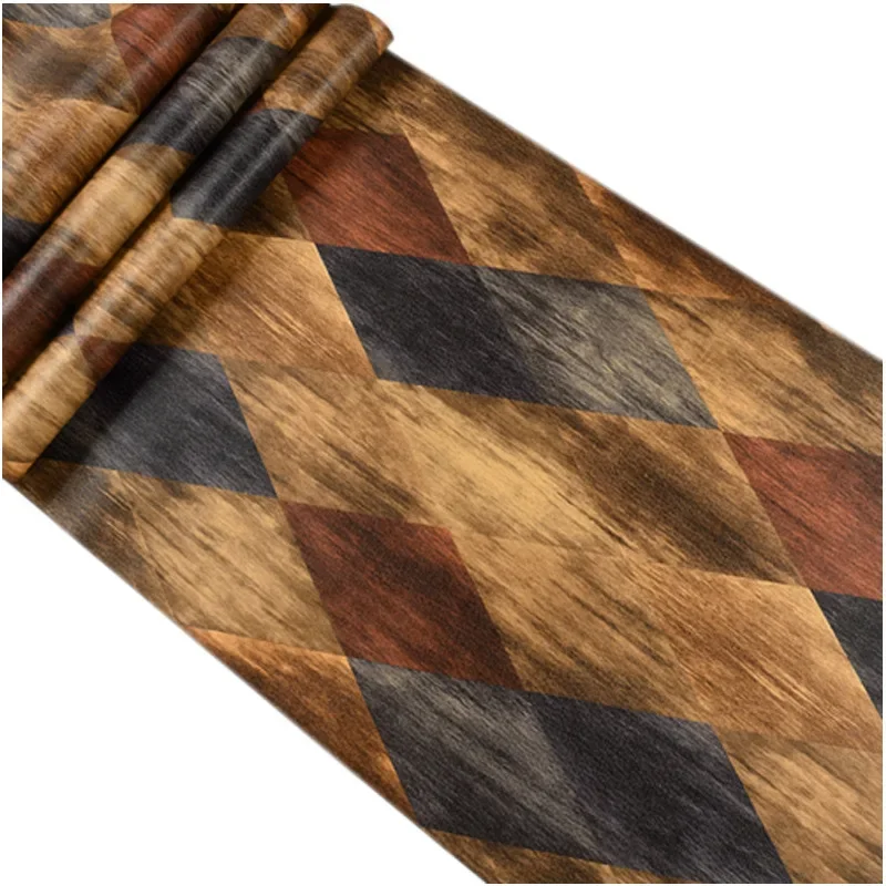 Vintage Imitation Soft Leather Pattern Wallpaper American Country Diamond Plaid Nostalgic Bedroom Living Room Television Backgro
