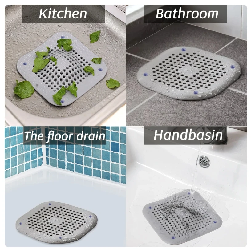 Drain Hair Catcher Filter Sink Anti-blocking Strainer Bathtub Shower Floor Silicone Stopper Cover Kitchen Bathroom Accessories