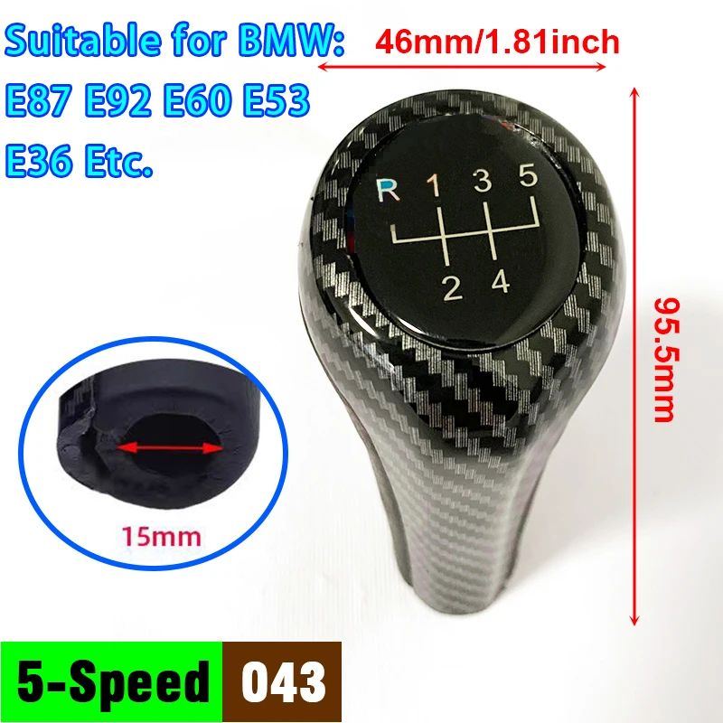Fit For BMW Gear Stick Shift Knob Gear 5 6 Speed Shift Knob E87 E82 E36 E90 E46 E34 Z3 E60 E30 Etc.BMW Models Transmission Knob