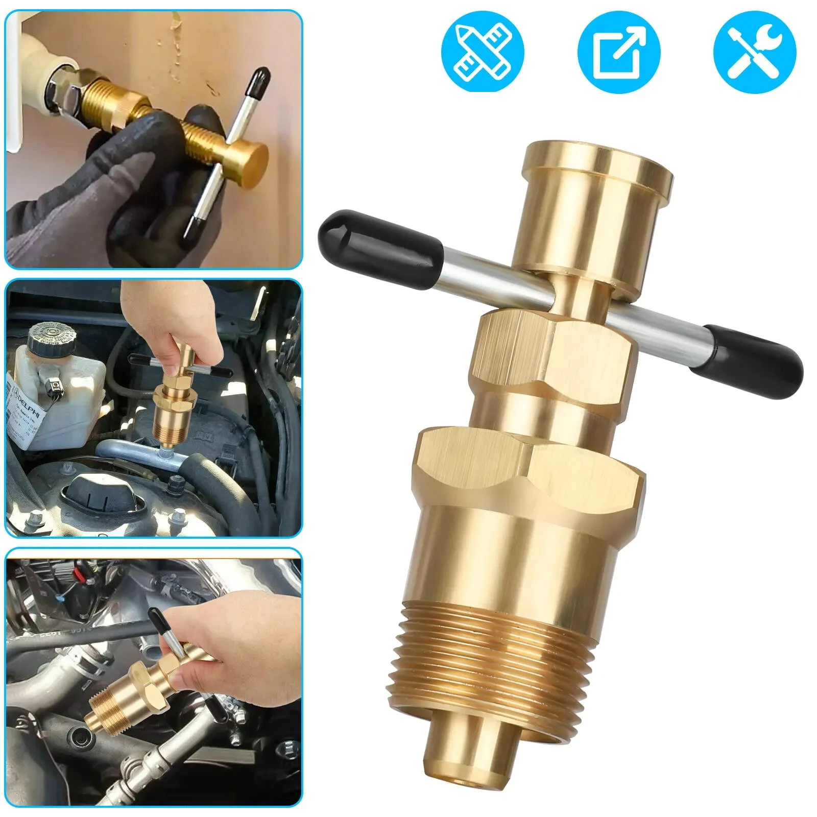 Solid Brass Olive Puller Tool 15mm & 22mm Compression Ring Remover for Copper Pipe Plumbing Extractor with High Hardness