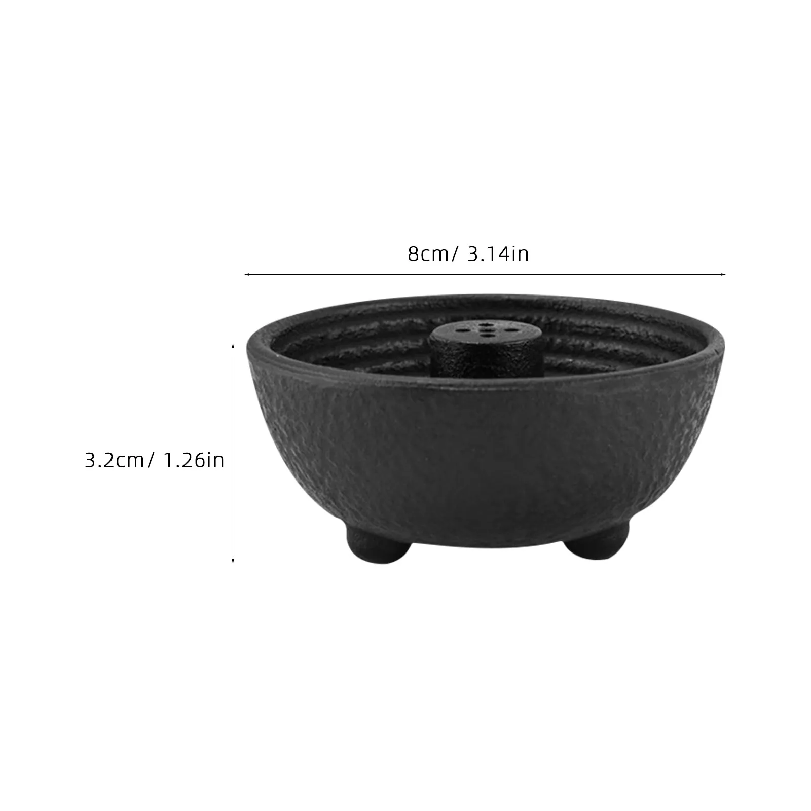 Traditional Cast Iron Incense Burner with Multi-Hole Lotus Base Ash Collection Tray for Outdoor Use Meditation Rituals
