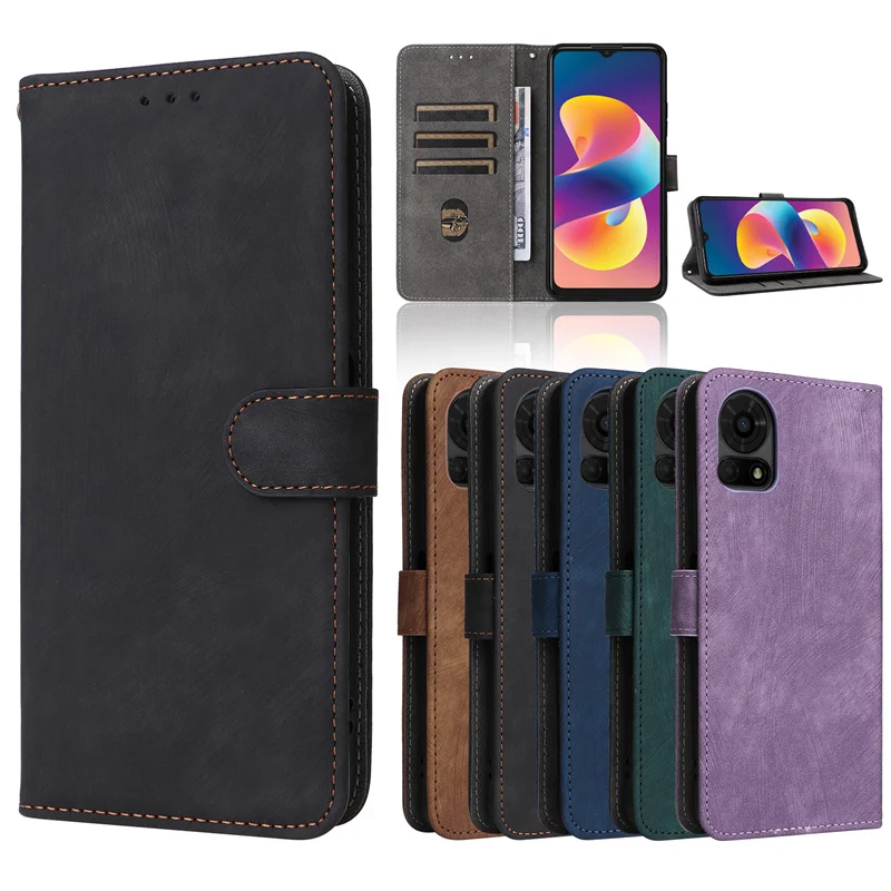 For TCL 50 LE 4G T510SPP Case Wallet Anti-theft Brush Magnetic Flip Leather Case For TCL 50 LE 50LE 4G Phone Case