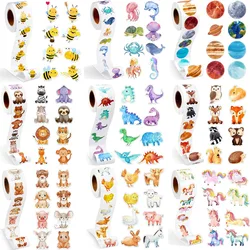 100-500PCS New Stickers Animal Stickers Small Roll Packaging Pack Rolling Stickers Photocard Decor Lables TZ312