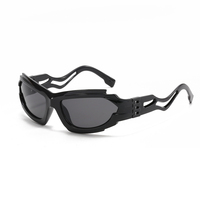 Fashion Cycling Hollow S-shaped Leg Punk Sunglasses Y2K Futuristic Personalized Sun Glasses INS Sports Cycling Glasses
