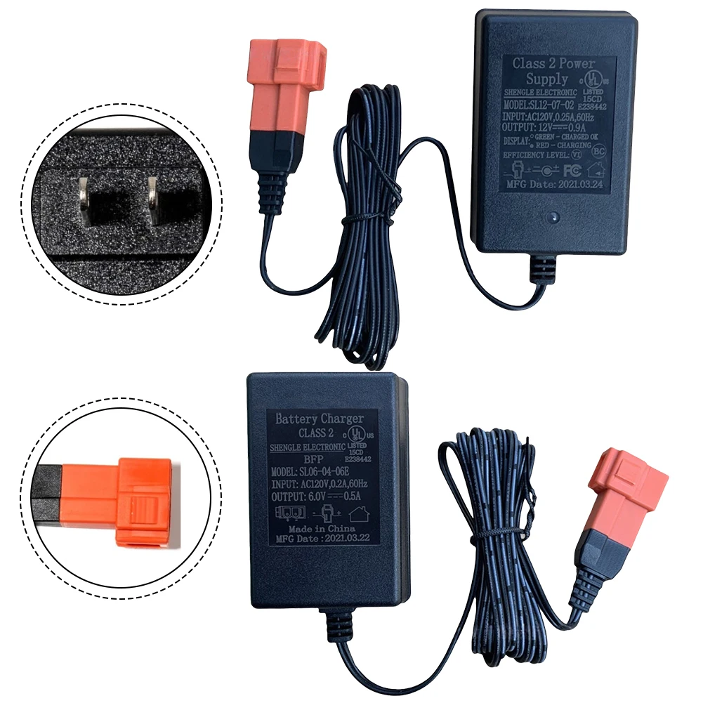 Carregador de bateria de brinquedo para passeio de 6V/12V projetado para fornecer carregamento rápido e confiável para uma variedade de brinquedos para passeio, peças de reposição