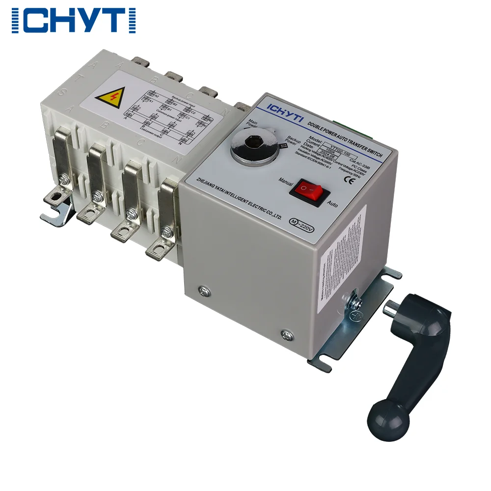 4-pole, 3-phase 100/630A Automatic Dual Power Switch, PC Class Transfer Switch , Uninterrupted Use