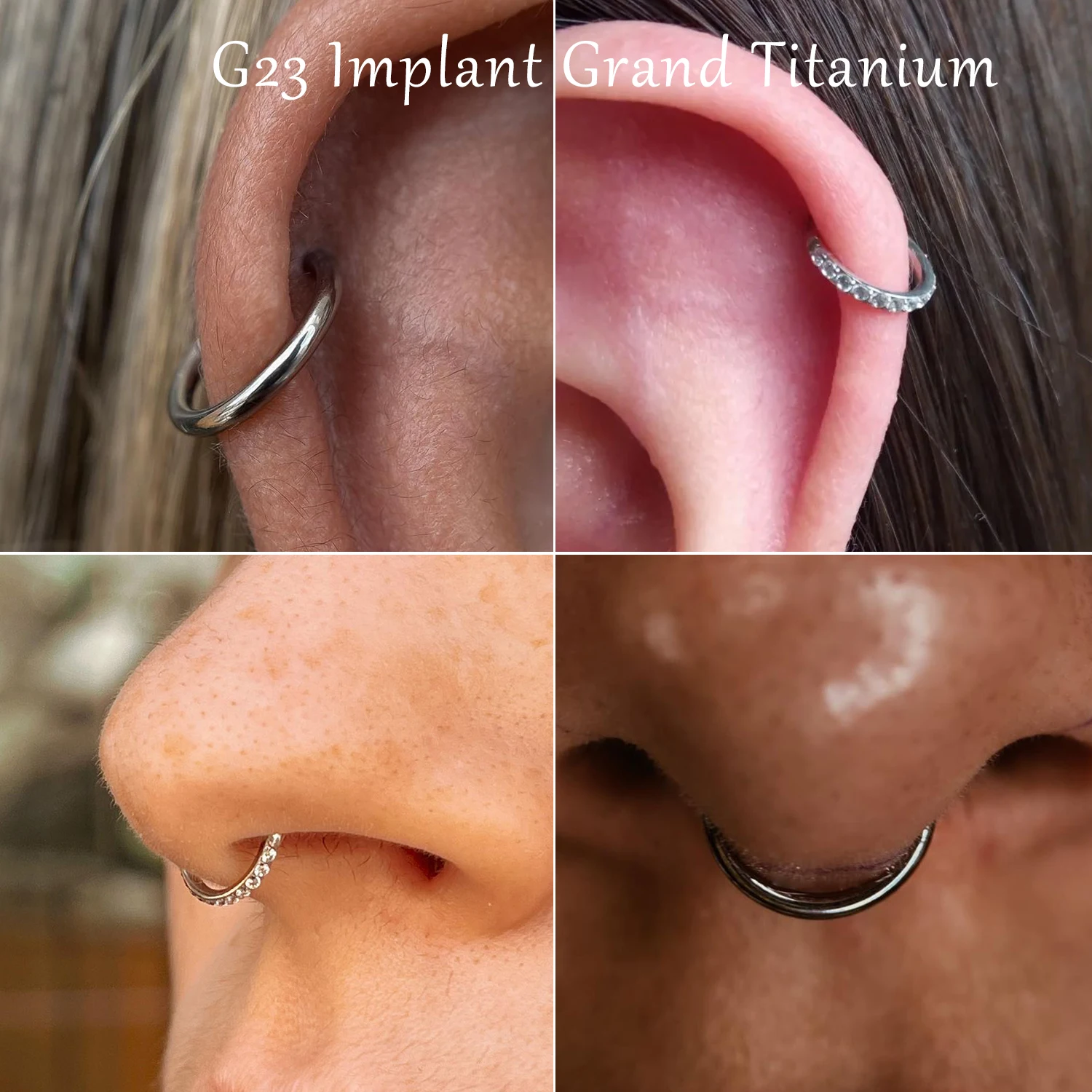 1 個セプタムフープ Daith ピアスジュエリー G23  - Rook Curved Barbell のレビューと価格