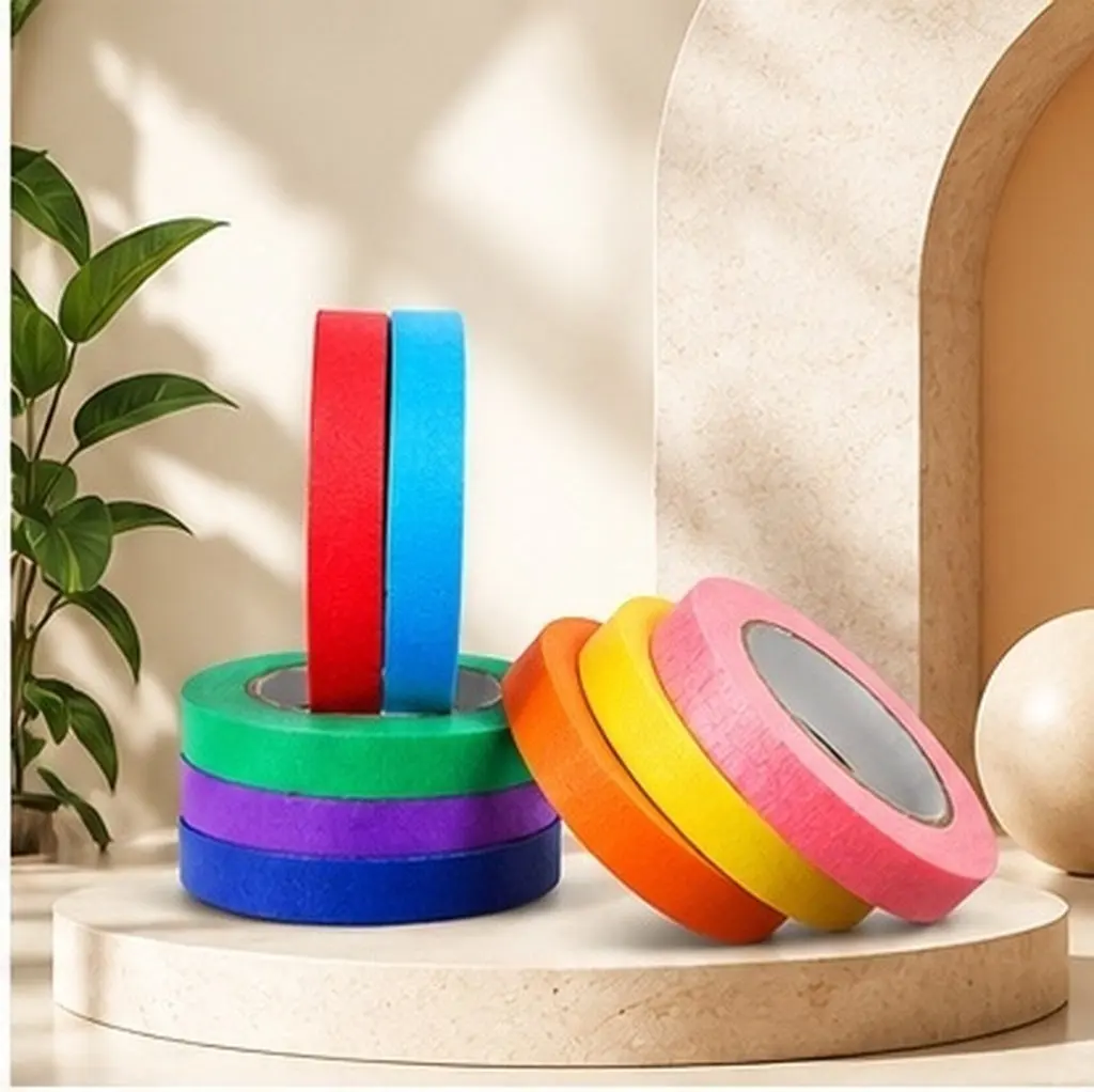 8 Rolls Assorted Colored Masking Tape Painters Tape for DIY Decorating Organizing Crafting Watercolor Art Car Painting Projects