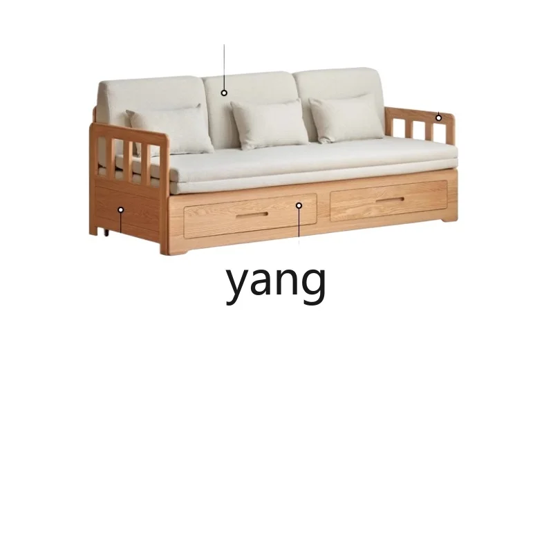 

CX all solid wood sofa bed folding dual-purpose simple sitting and lying telescopic bed