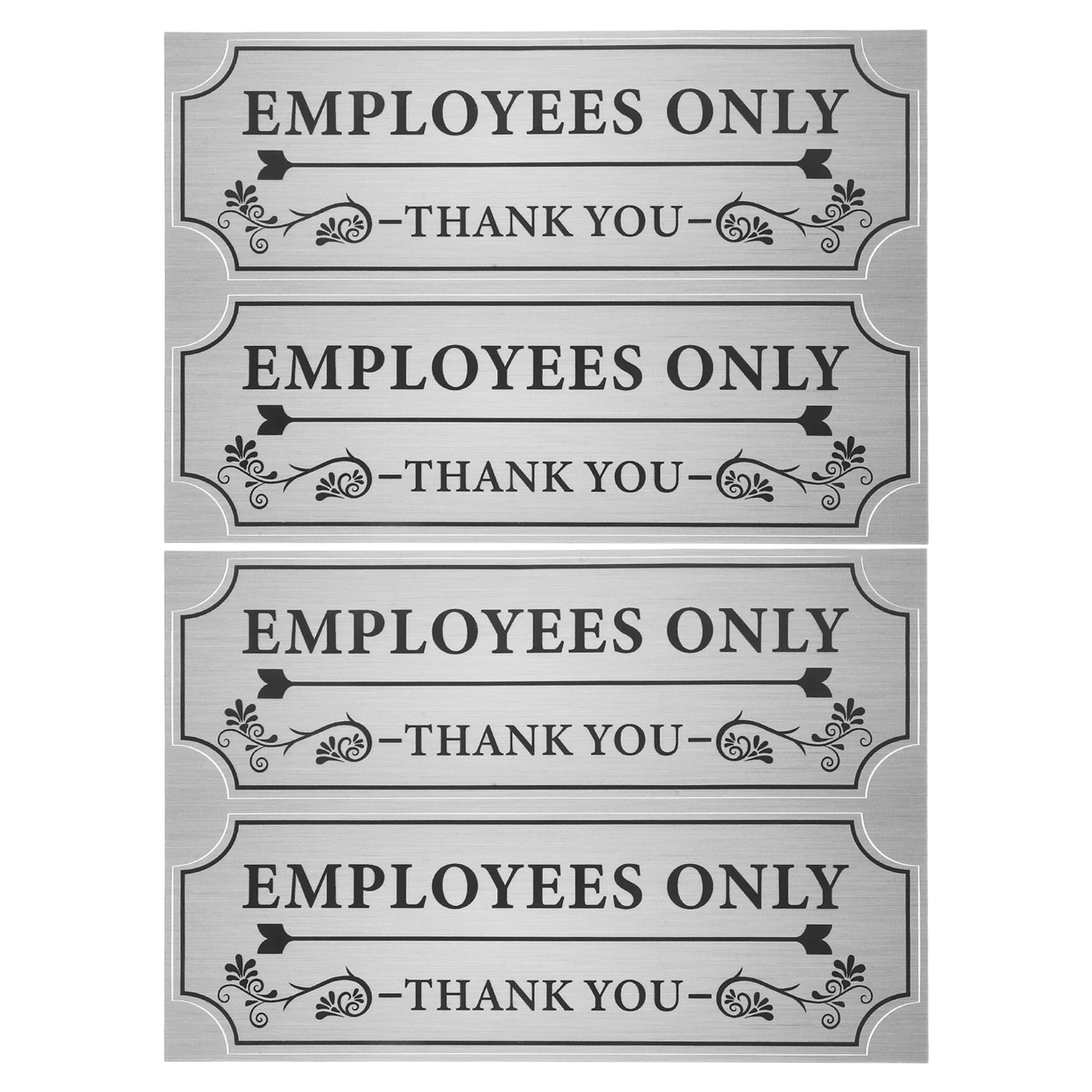 

2Sets Pvc Employee Passage Sign Waterproof Fade Resistant Minimalist Design Office Door Sticker Restricted Areas Access Control