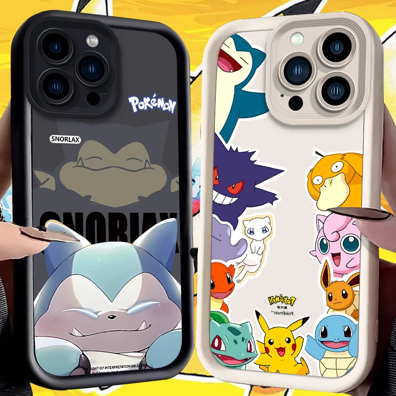 P-Pokemon Snorlax Phone Case For iPhone 16 15 14 13 12 11 Pro Max XS Max 7 8 Plus Phone Case Shockproof Soft Silicone Back Cover