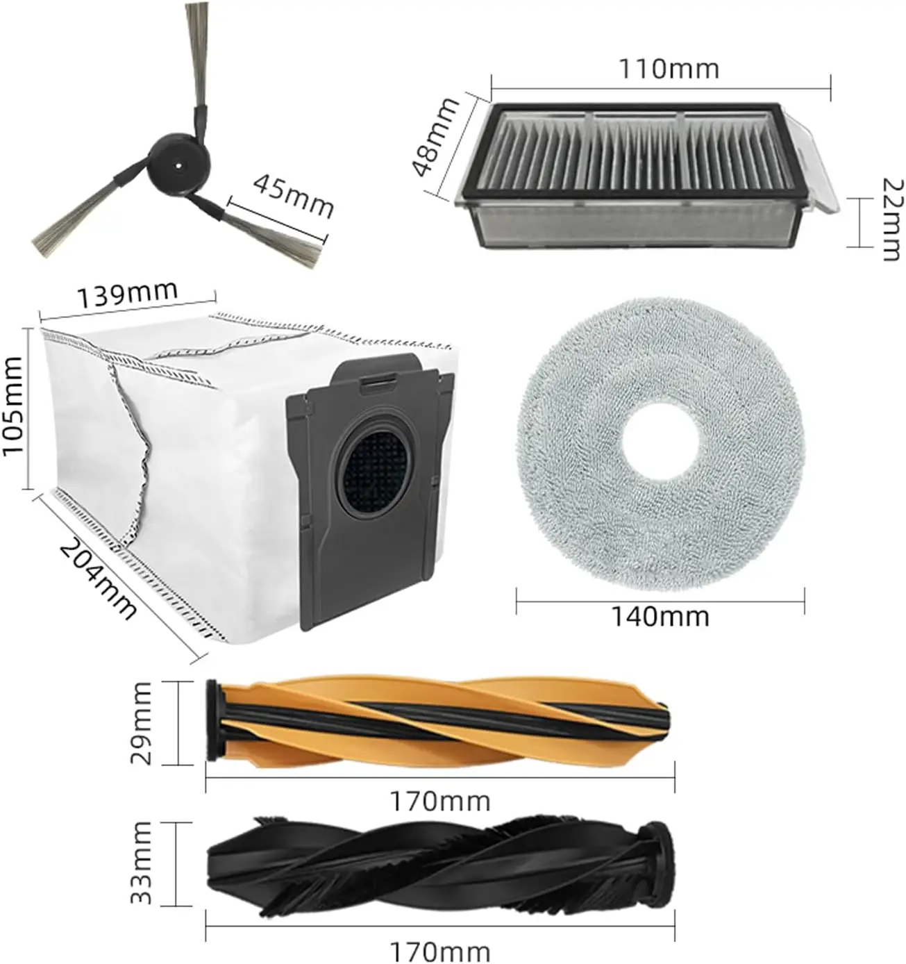 Dreame Matrix 10 Ultra Robot Vacuum Cleaner Accessories Main Side Brush HEPA Filter Mop Cloths Dust Bag Spare Parts
