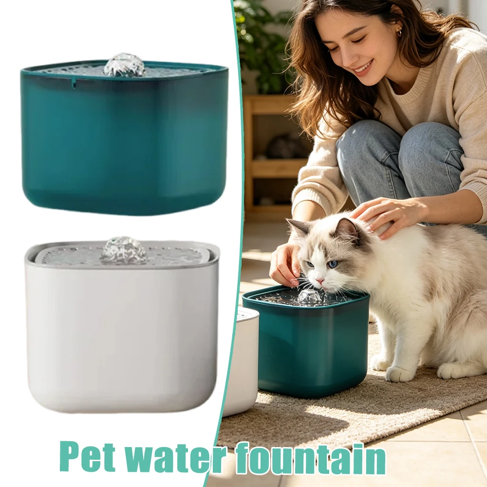 Fontaine à eau automatique silencieuse pour chat et chien avec filtre, distributeur d'eau électrique pour animaux de compagnie avec pompe