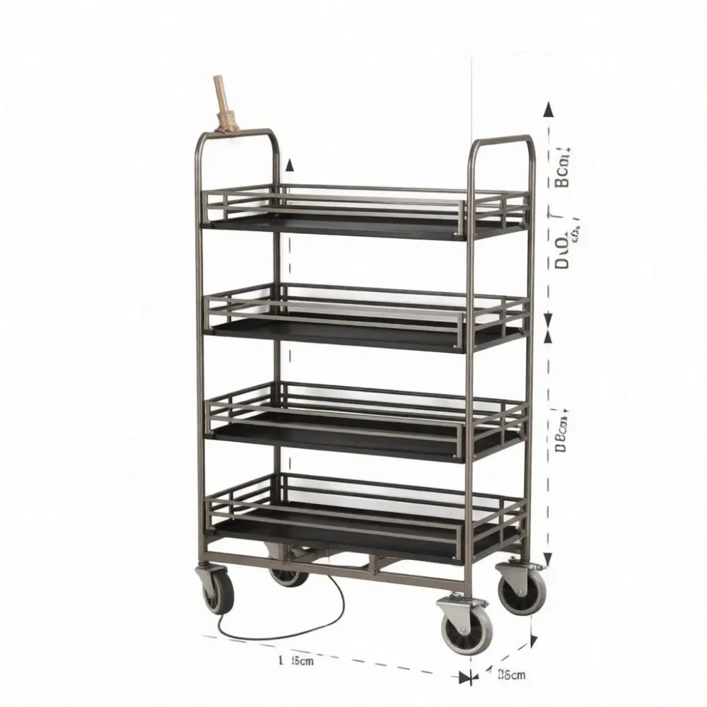 Indoor Rolling Plant Stand With Wheels Metal Tray Holder Floor Storage Shelf Modern Balcony Flower Pot Organizer
