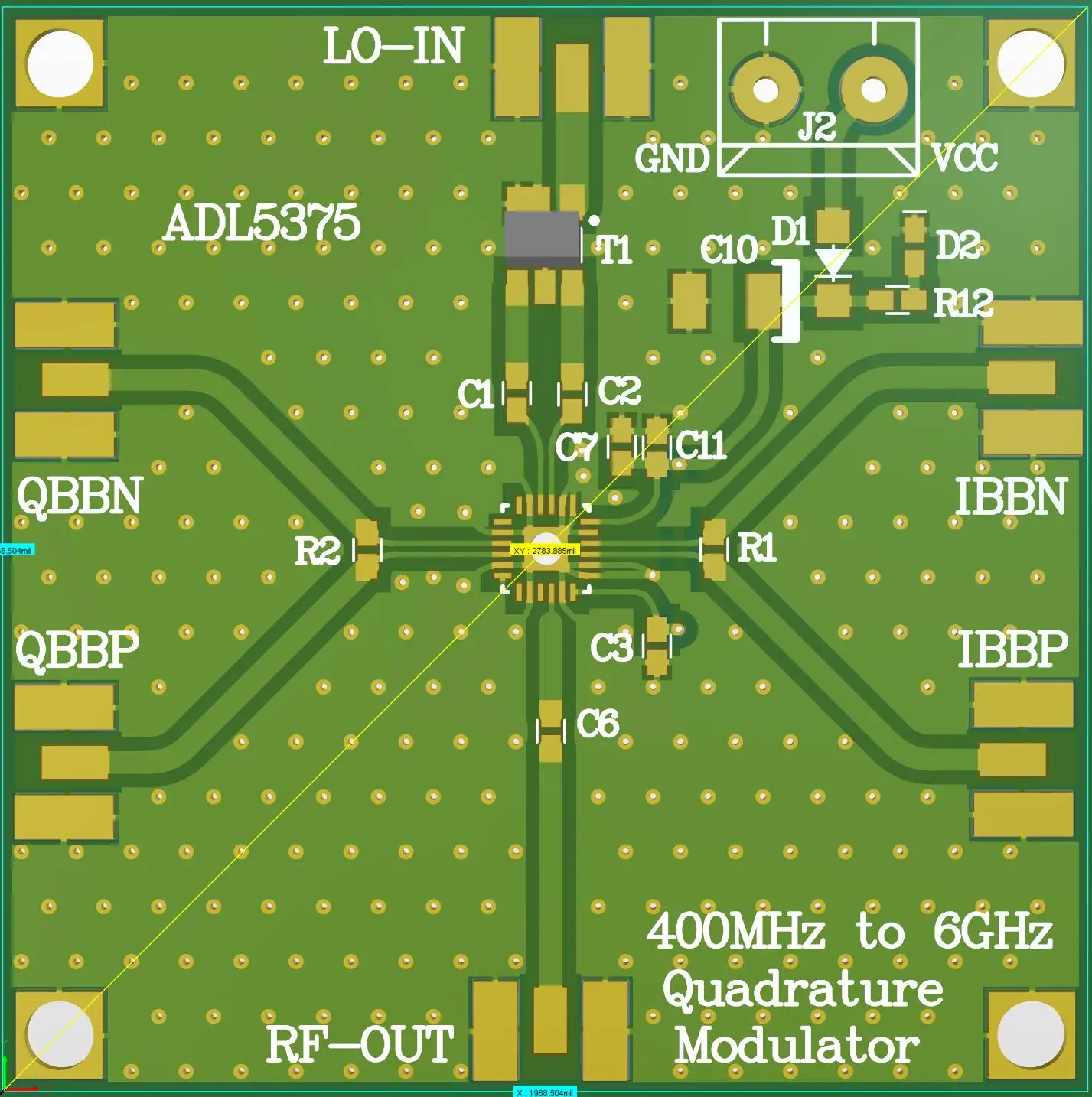 Imagem -04 - Dykb-iq Módulo Modulador para rf Ham Radio Amplificador Broadcast Módulo Mixer w lo Barron 400m6ghz Adl5375