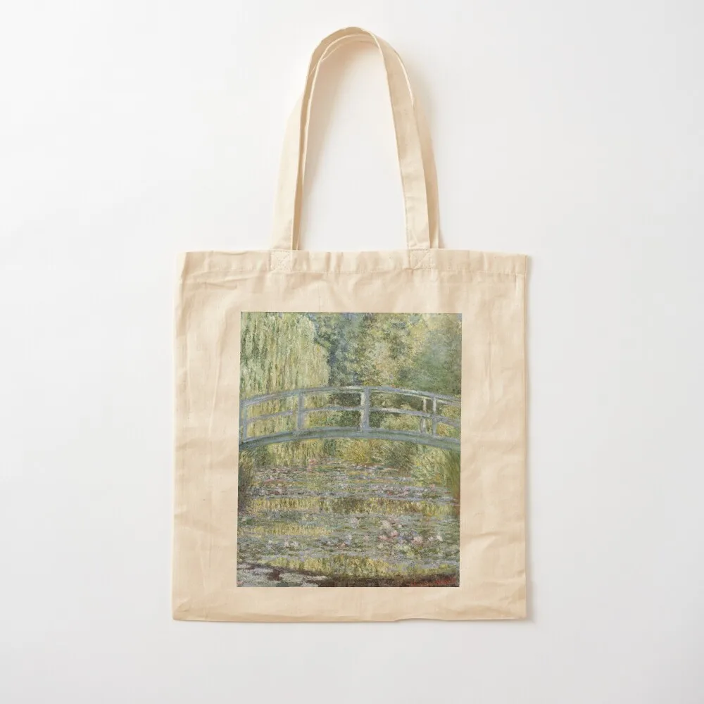 

Claude Monet - The Japanese Bridge (The Water-Lily Pond), 1899 Tote Bag bag luxury women Customizable tote bag Canvas Tote