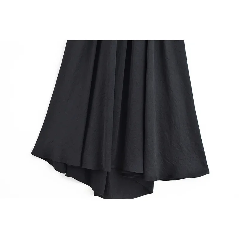 Vestido negro con espalda descubierta para mujer, vestido Retro hueco para discoteca, diseño plisado elegante de manga larga para fiesta 2025