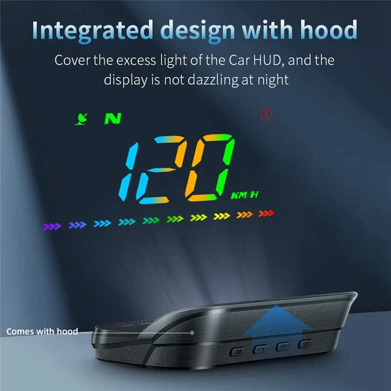SQPP-Car HUD GPS رئيس يصل عرض الزجاج الأمامي العارض MPH KMH عداد السرعة العارض البوصلة نظام إنذار السرعة الزائدة