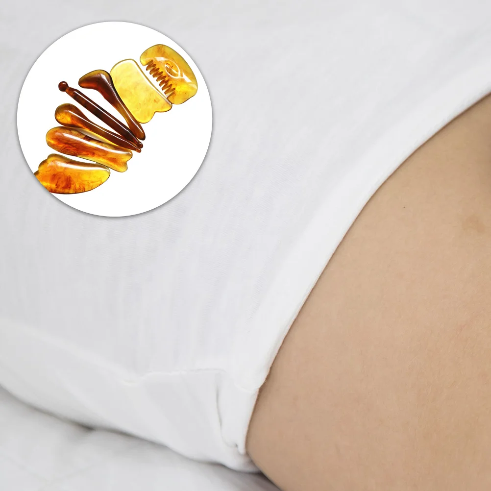 7 قطعة مجموعة أدوات الوجه السلس الراتنج جواشا مكشطة للوجه الجسم سبا الرعاية كشط عصا العضلات كشط لوحة الإغاثة #3