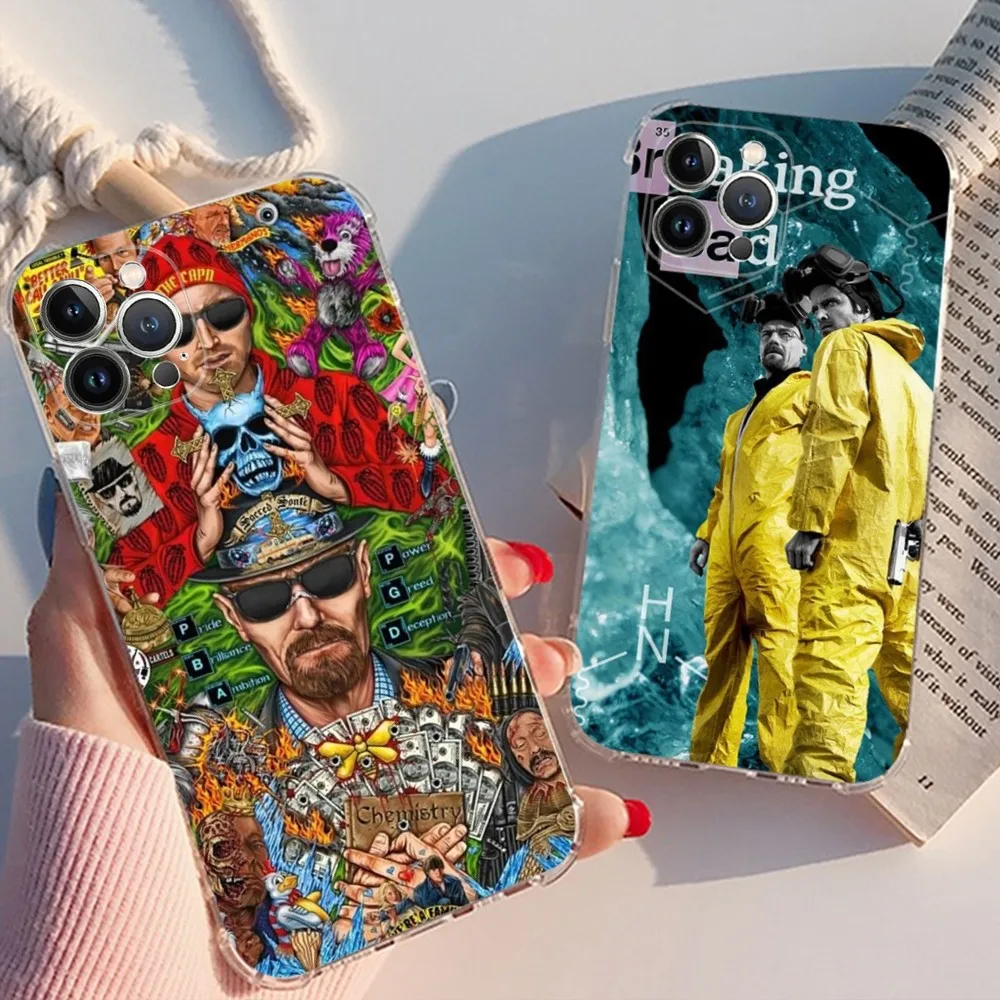 Coque de téléphone Breaking Bad, série télévisée américaine, coque arrière transparente, iPhone 15 13 14 Pro Max XS Poly 12 11 Pro 13 Mini 6 7 8 Plus