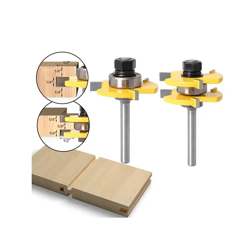 

2 шт., набор фрез с язычком и пазом, 1/2 дюйма, хвостовик, деревообрабатывающий резак, шиповый резак для деревообрабатывающих инструментов