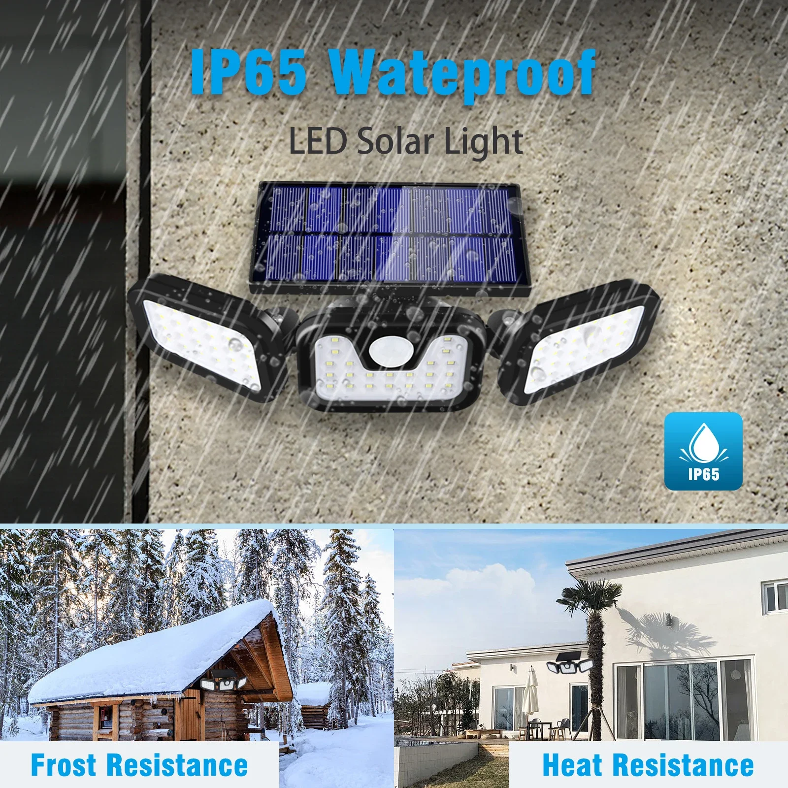 3 Mode LED Solar Light PIR Motion Sensor Lights Outdoor Waterproof Sunlight Solar Powered Street Light Wall Lamp Garage Lighting