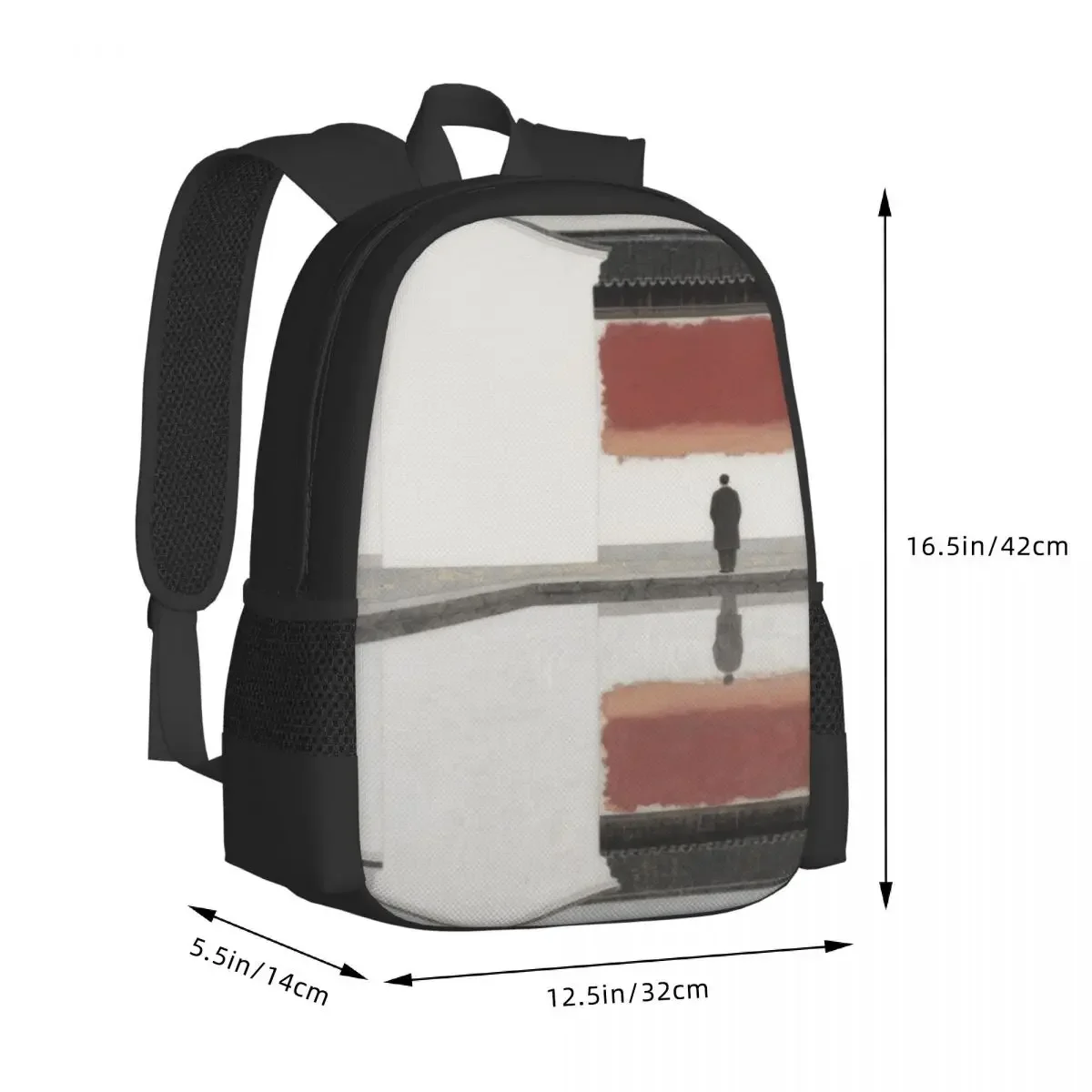 Behavior of Chinese painting style boys and girls, children's backpacks, laptops, shoulder bags