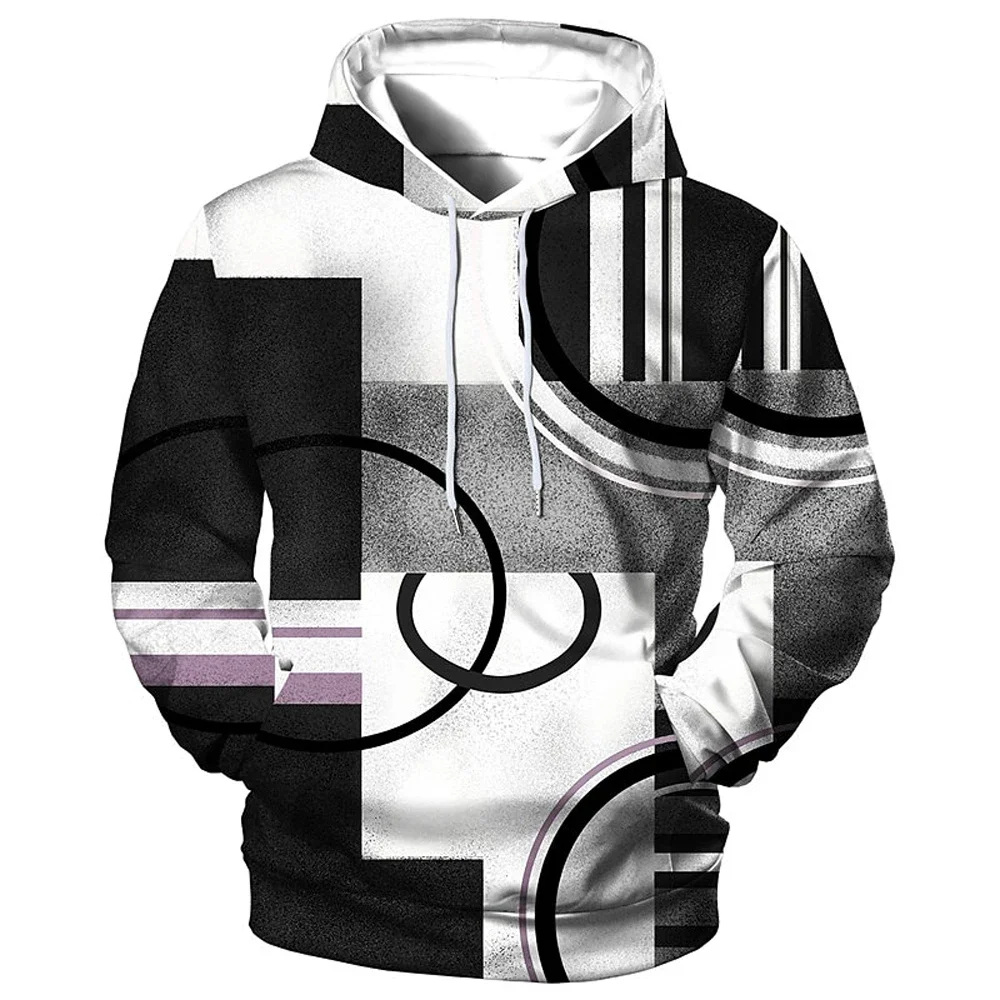 2024 Men's Abstract Graphic Printed Hoodie Men's Comfortable Fashion Top Men's Autumn Clothing Men's Winter Warm Casual Hoodie