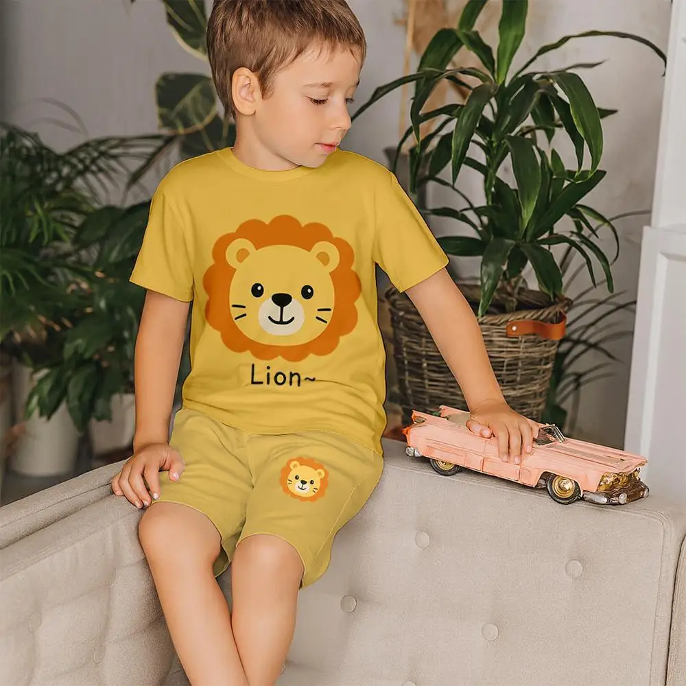 

Cute Cartoon Animal Graphic Children's Clothes 2025 Summer Daily Casual Short-sleeved Tees Boys And Girls Kawaii Round Neck Tops