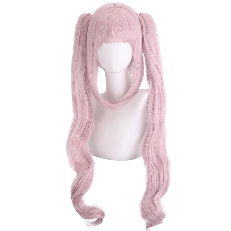 NIKKE Victory Goddess Alice Cos Wig Light Pink Tiger Mouth Clip Double Ponytail