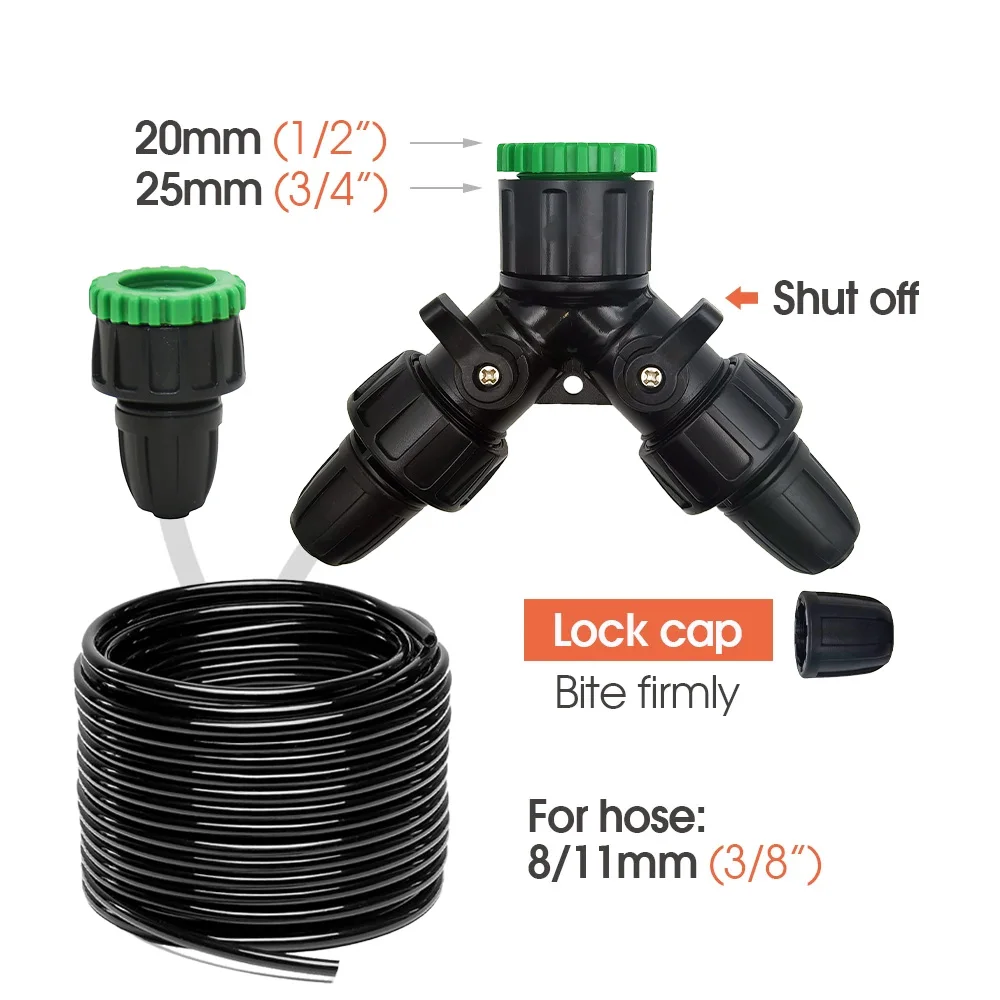 8/11 To 4/7mm Barbed Joint Tee Straight Elbow End Plug Valve Irrigator Tubeing Fitting 3/8