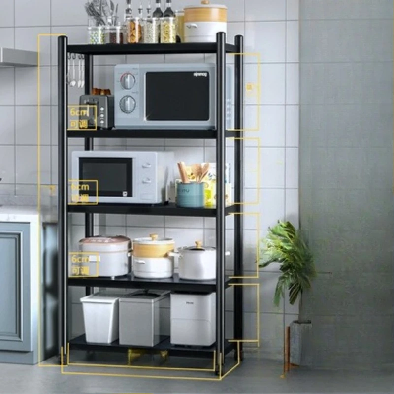 

Adjustable kitchen rack Floor-to-ceiling multi-functional storage rack Multi-layer microwave oven oven storage rack