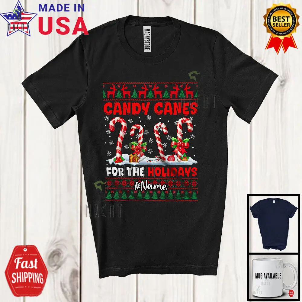 

Custom Name Candy Canes For The Holidays; Merry Christmas Sweater; Family Shirt