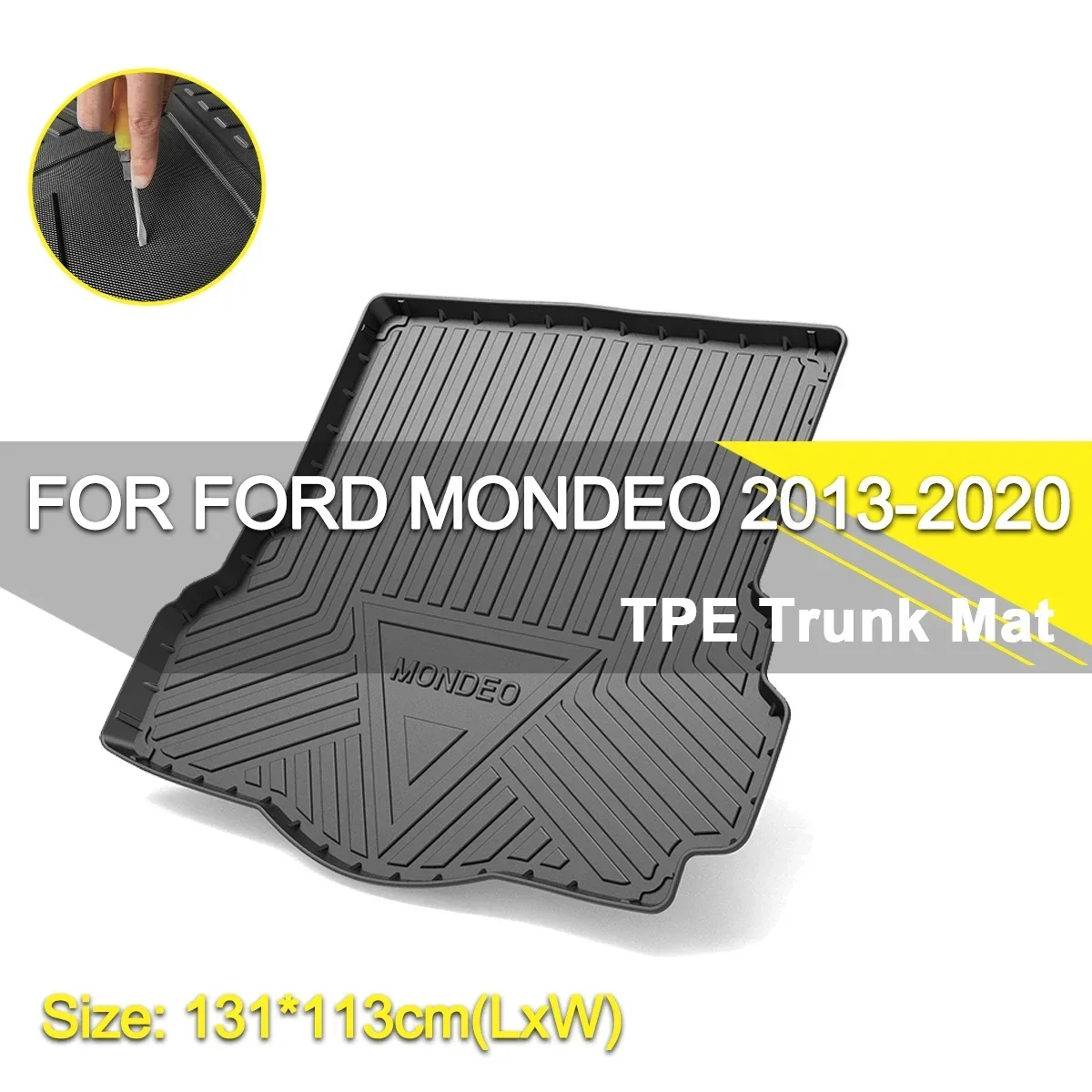 

Car Rear Trunk Cover Mat Waterproof Non-Slip Rubber TPE Cargo Liner Accessories For Ford Mondeo 2013-2020