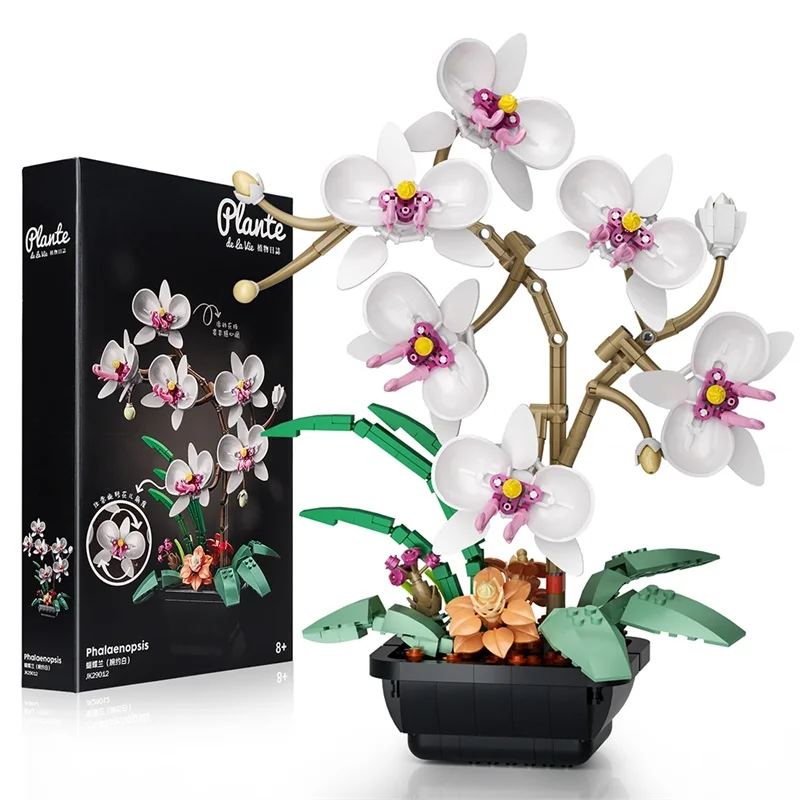 MOC Creative Phalaenopsis Potted Plants Building Blocks Flowers Orchid Bonsai Bricks DIY Assembly Toys home Decor Girl Gift