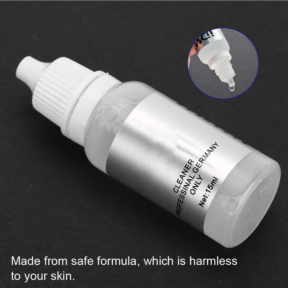 Professional Tattoo Mark Removal Lotion Semi-permanent Tattoo Makeup Pigment Ink Marking Site Wipe Cleaning Liquid 15ml/bottle