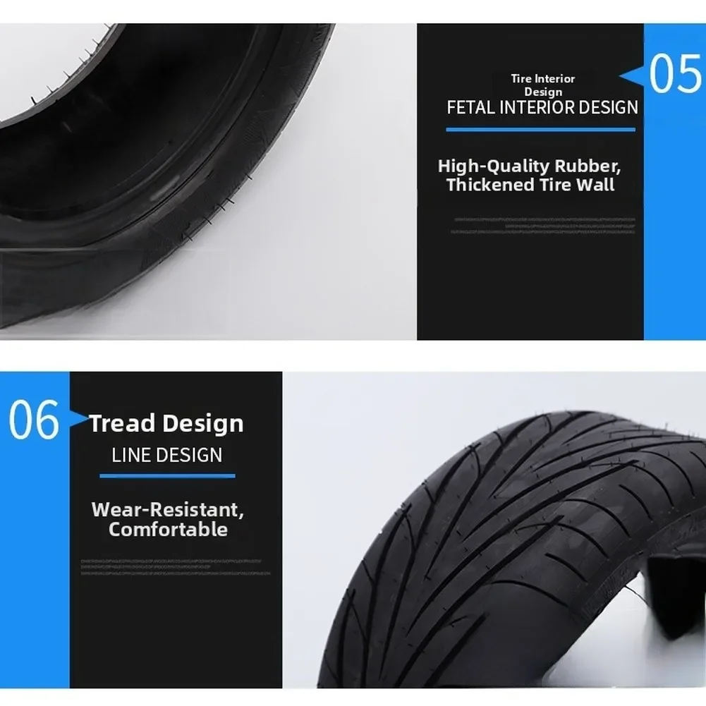 Replacement Tire Tubeless Scooter Tire For Urban Commuting Black Strong Grip Tread Thickened Rubber Construction