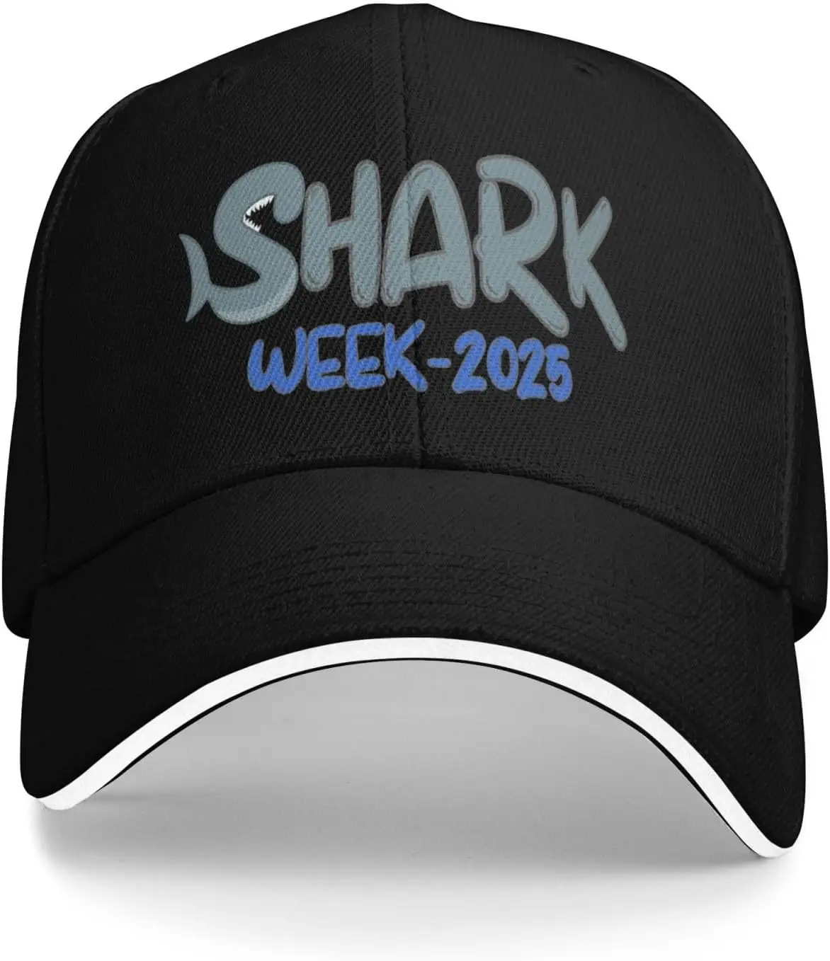 

Бейсбольная кепка с графическим принтом Shark Week, повседневная регулируемая шляпа из полиэстера для улицы