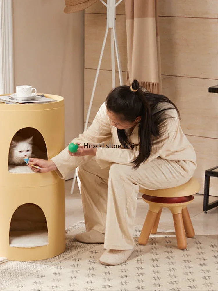 Cat stool Plastic stool Thickened comfortable sedentary cat toy to relieve boredom People and cats share