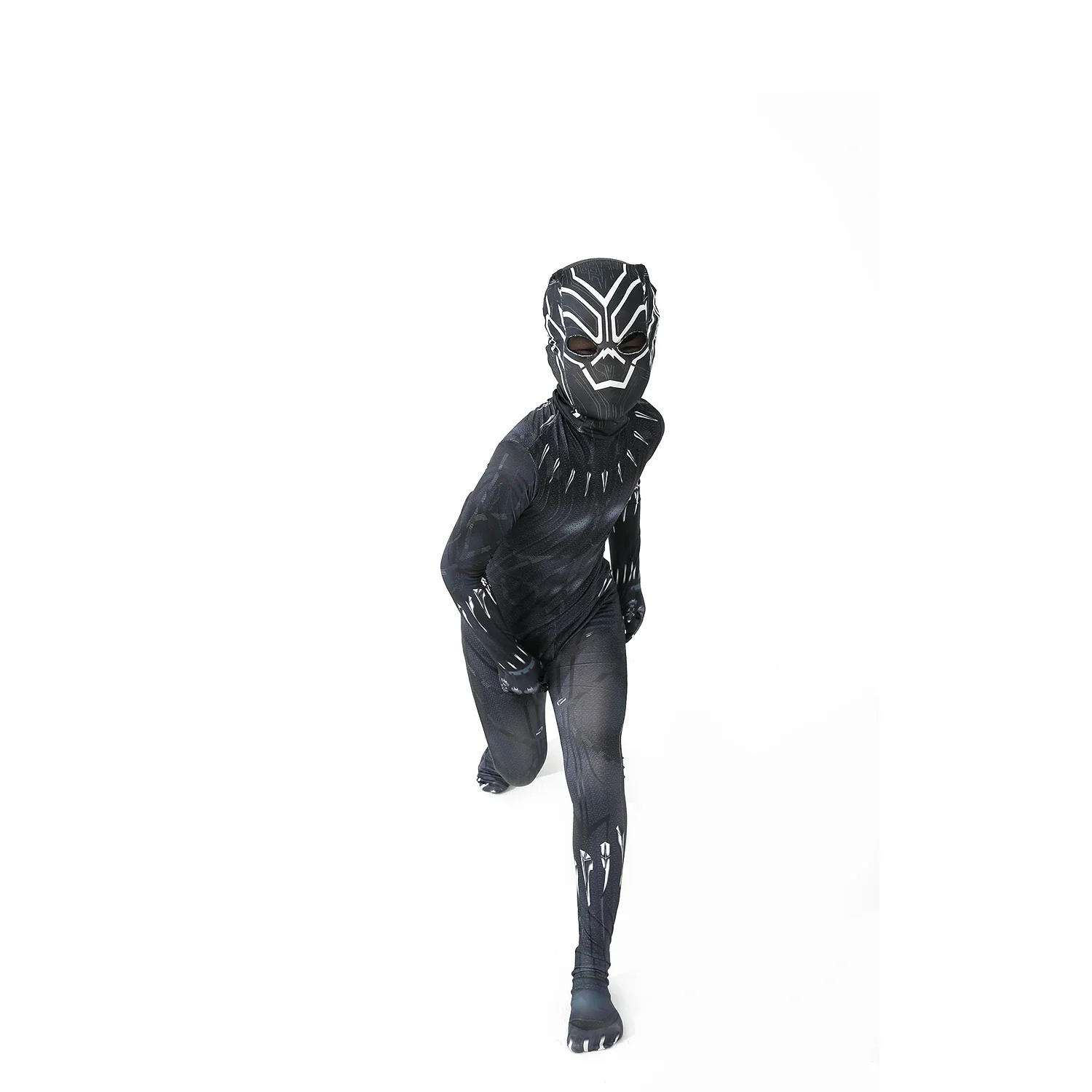 Marvel Black Panther เครื่องแต่งกายเด็กเด็ก Superhero Black Panther คอสเพลย์ชุดบอดี้สูท Jumpsuit ฮาโลวีน Carnival Party เครื่องแต่งกาย