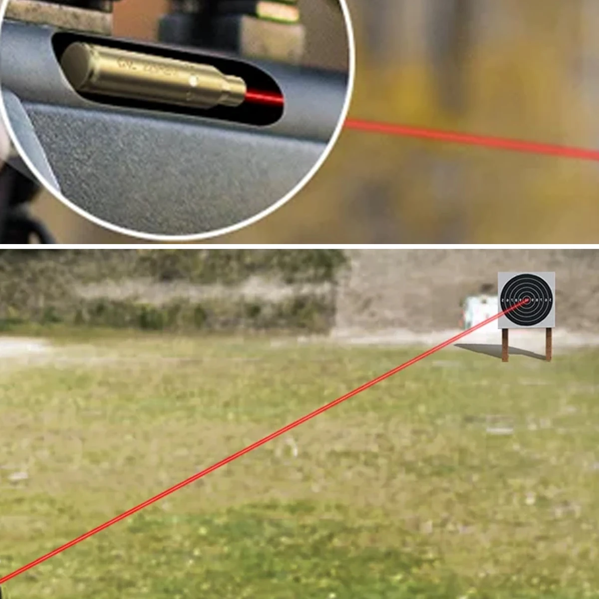 12GA 20GA 5.45x39 7.62x39 9x19mm .223 .308 .338 Gauge Red Laser Bore Sighter Training Boresighter CAL Caliber Visible Zero Optic