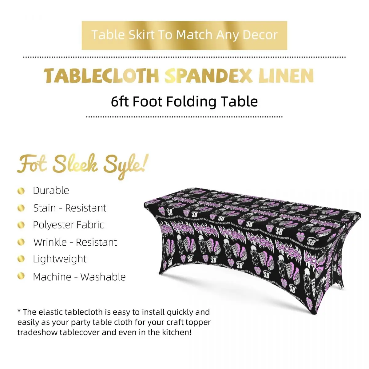 Imagen 6: Mantel Rectangular Personalizado de Junior H Merch Sad Boyz, Cubierta Impermeable para Mesa de Comedor, Mantel para Eventos