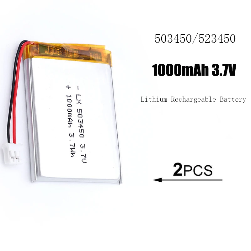 503450/523450 1000mAh 3,7V Polymer-Lithium-Akku für PS4, Kameras, GPS, Bluetooth-Lautsprecher 3,7V Batterien