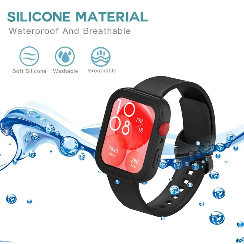 Soft TPU Case para Huawei Watch, Smartwatch Screen Protector, Bupmer, Silicone Protection Frame Cases, Fit 3