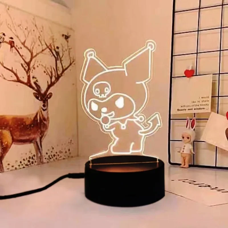 Sanrio Night Light Anime Hello Kitty Melody Kuromi Cinnamoroll LED Light Bedroom Room Decoration Kids Toy Children Birthday Gift