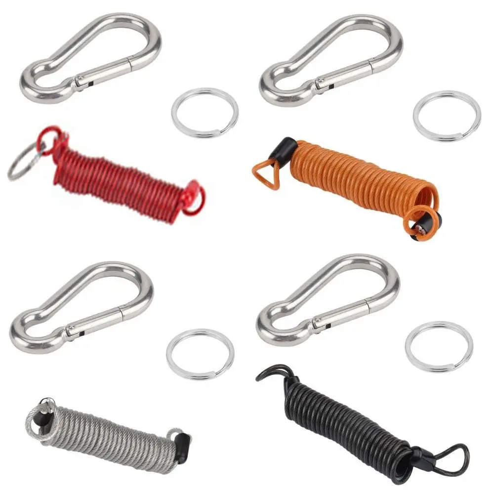 1.5m RV Trailer Safety Rope Rust-free Abrasion-resistant Auto Trailer Safety Cable 4Colors Spring Clip