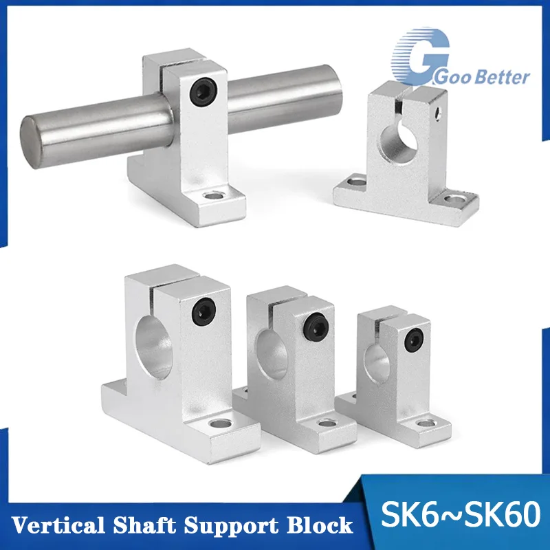 2pcs Linear Bearing Rail Shaft Support Sk6 Sk8 Sk10 Sk12 Sk13 Sk16 Sk20~Sk60 Aluminum Alloy CNC Router 3d Printer Parts Bracket