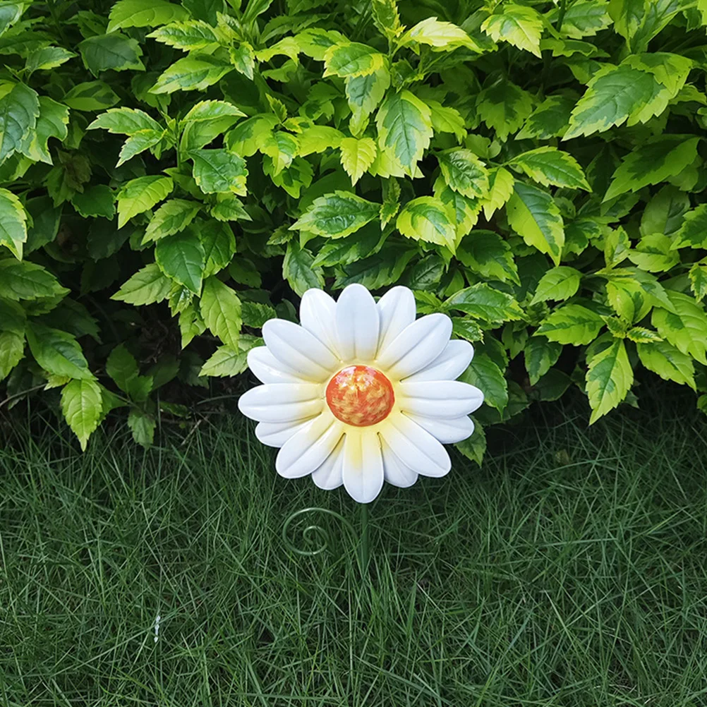 

2Pcs Iron Flower Pot Insert White Decor Lawn Yard Garden Patio Outdoor Gardening Stakes Metal Art Craft Home