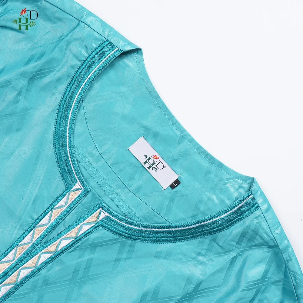 African Traditional Wear Formal Attire Bazin Riche Dashiki Thobe Green 3PCS Shirt Pant Robe Suit Agbada Men's Wedding Party 2025